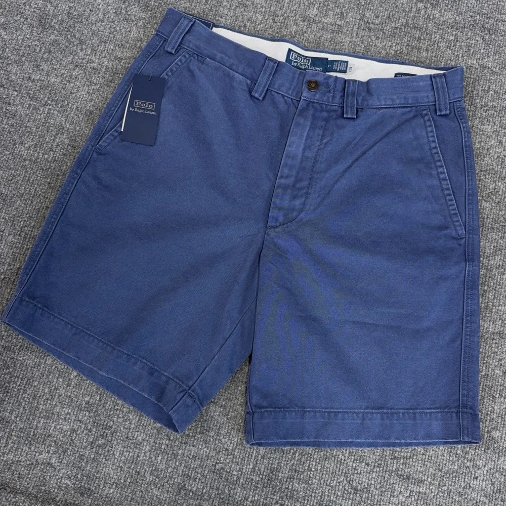 Polo Ralph Lauren Shorts Mens 31 Blue Salinger Chino Straight Fit 8